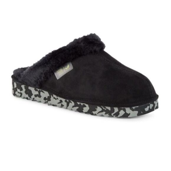 DR SCHOLL’S faux fur black slippers - Picture 1 of 9
